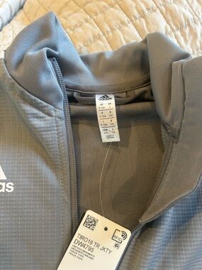 adidas Grey Track Jacket with White Logo